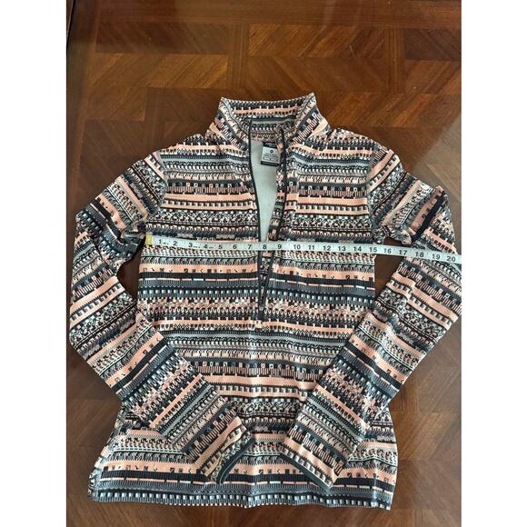 Nike Pro Dri-FIT 1/2 Zip Pullover Women’s M Peach Gray Print Training Top - Picture 4 of 14